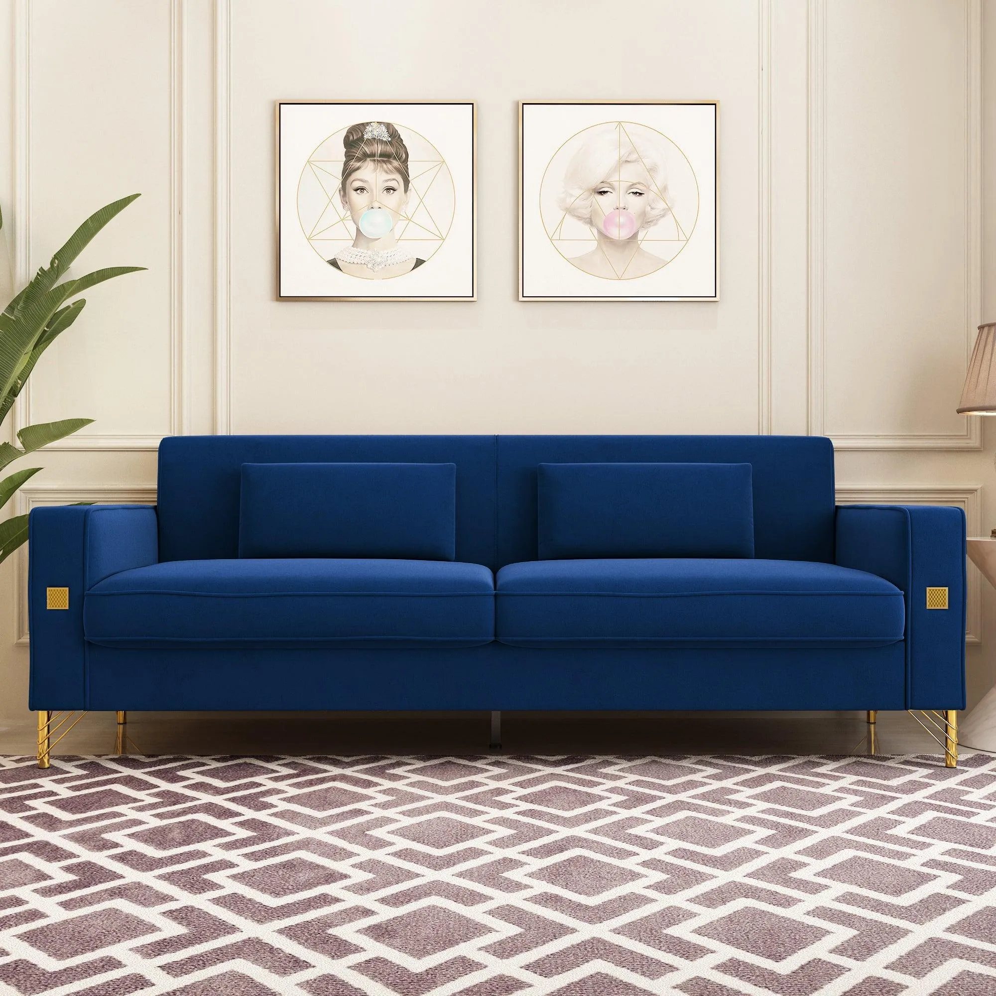Modern Loveseat Sofa with Pillows