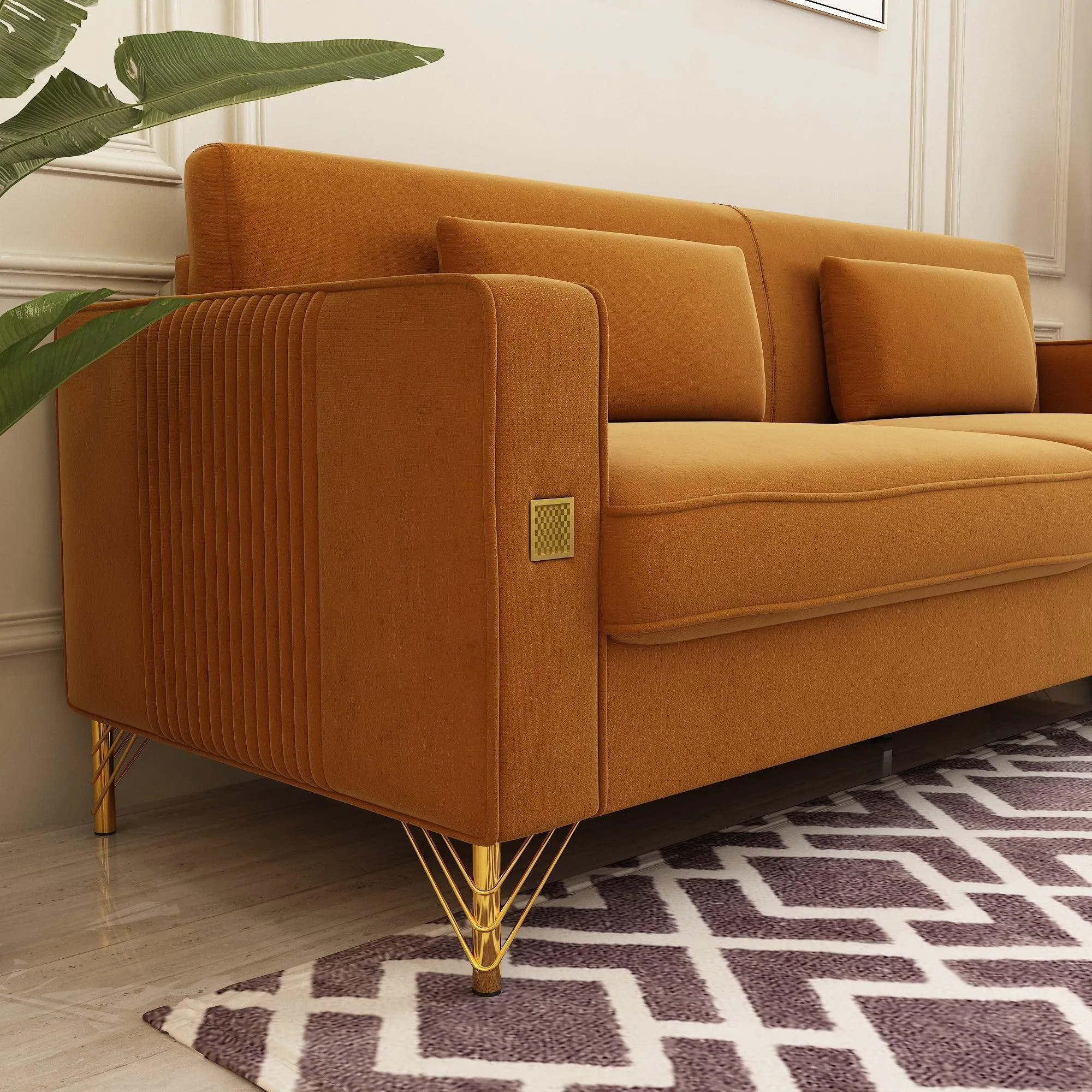 Modern Loveseat Sofa with Pillows