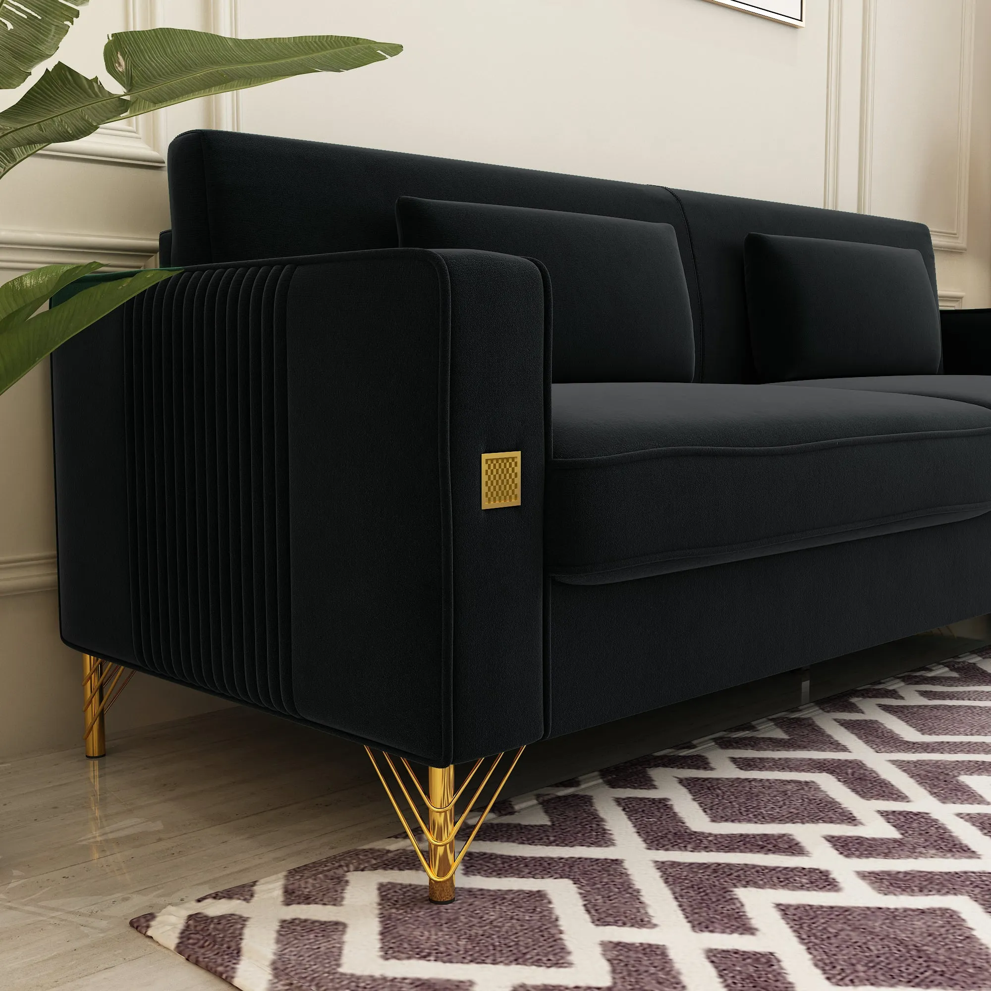 Modern Loveseat Sofa with Pillows