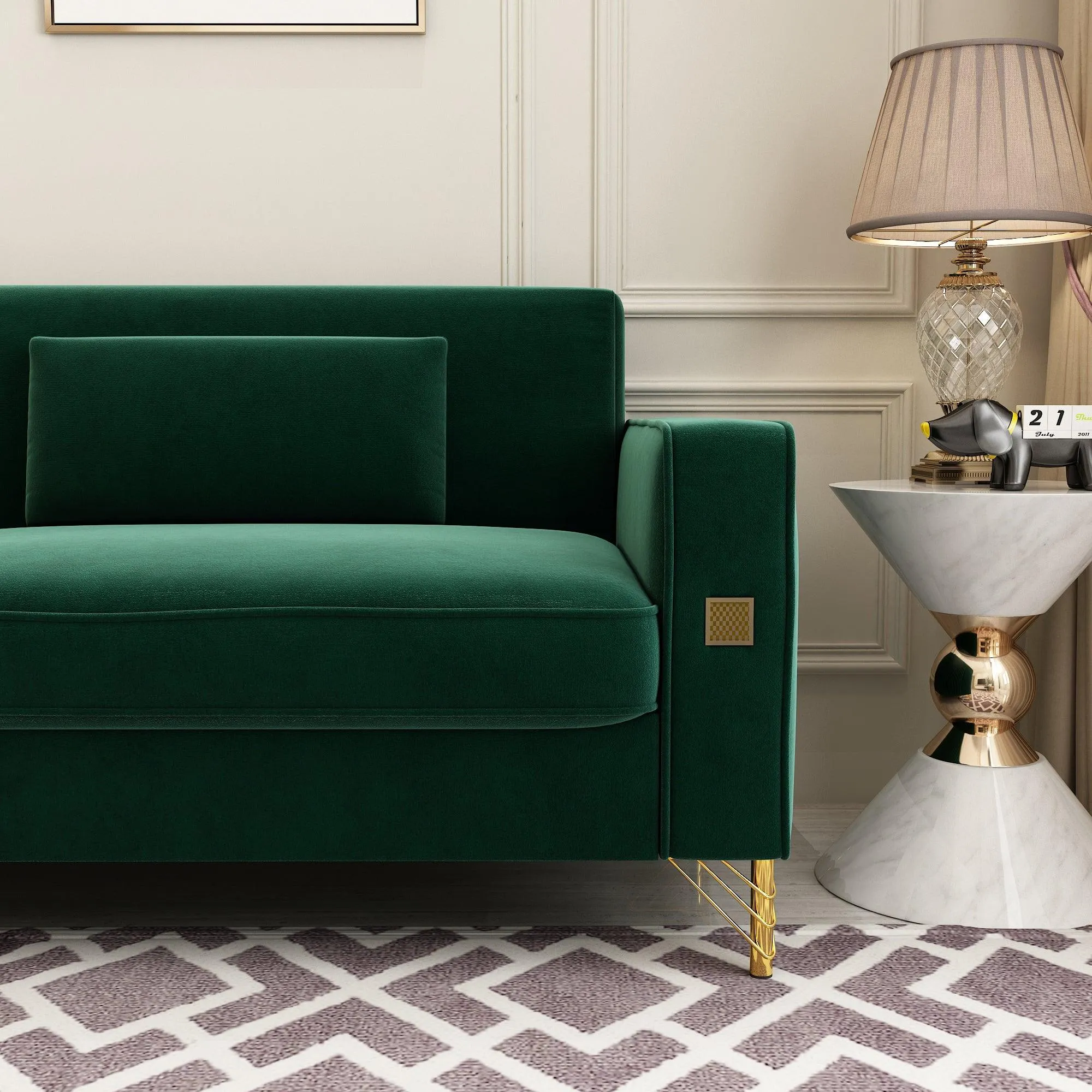 Modern Loveseat Sofa with Pillows
