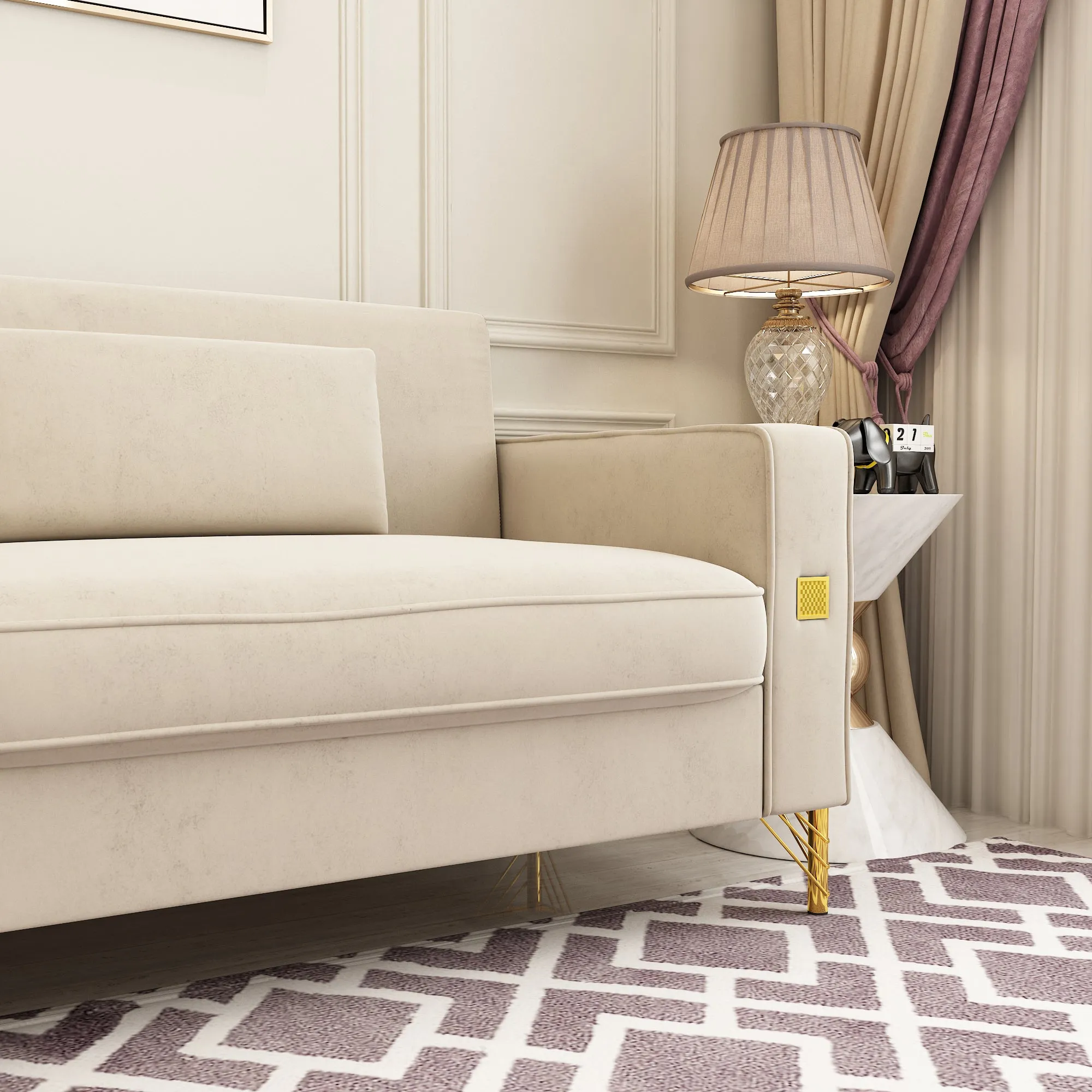 Modern Loveseat Sofa with Pillows