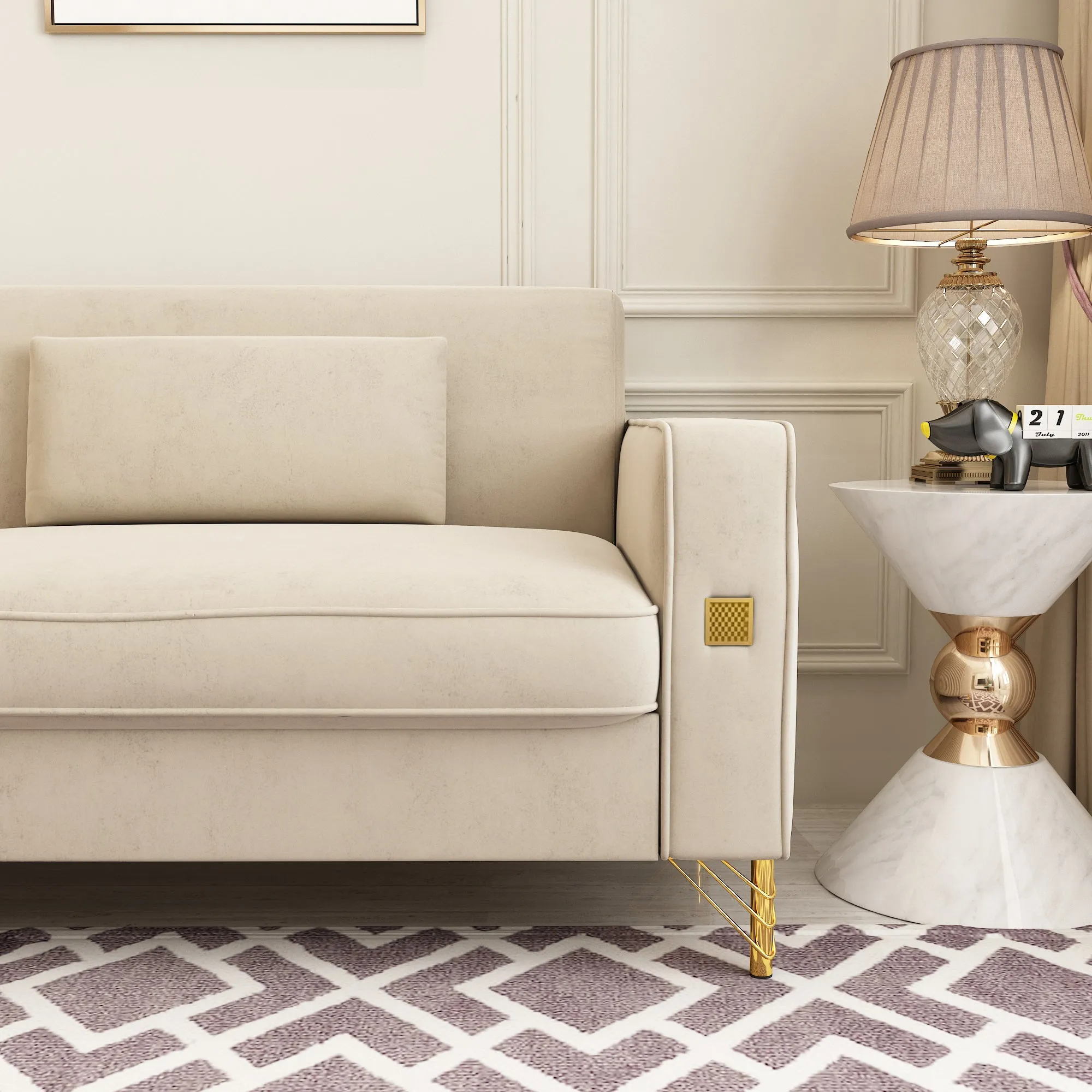 Modern Loveseat Sofa with Pillows