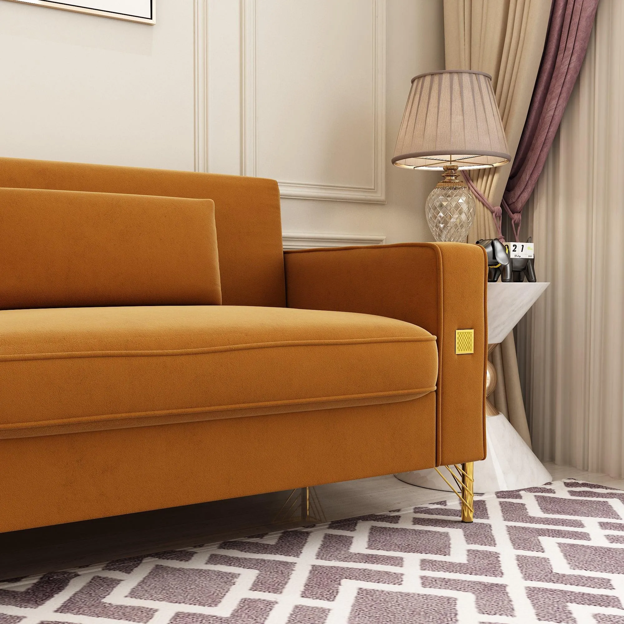 Modern Loveseat Sofa with Pillows