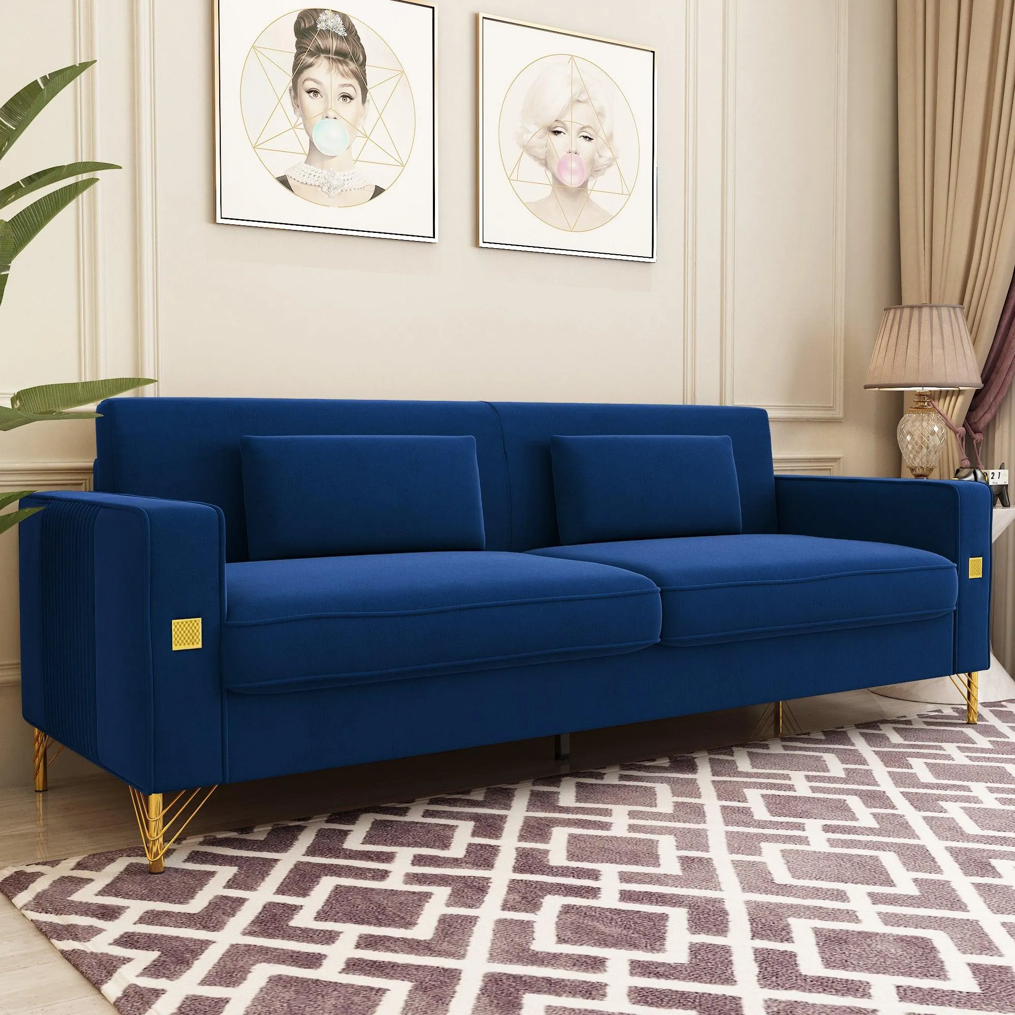 Modern Loveseat Sofa with Pillows