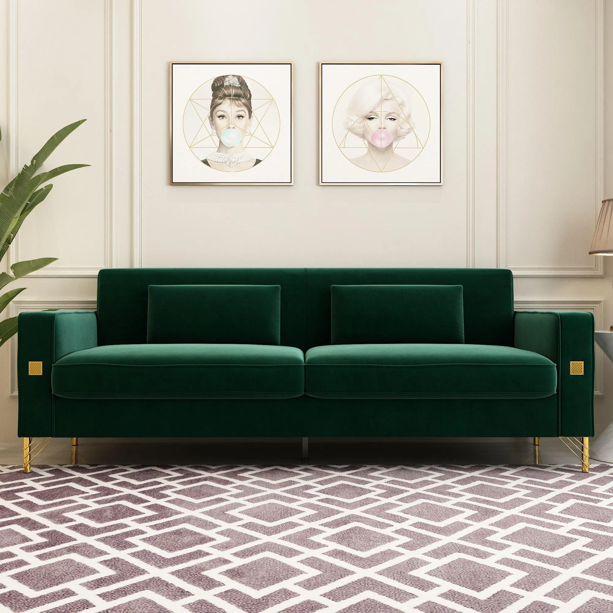 Modern Loveseat Sofa with Pillows