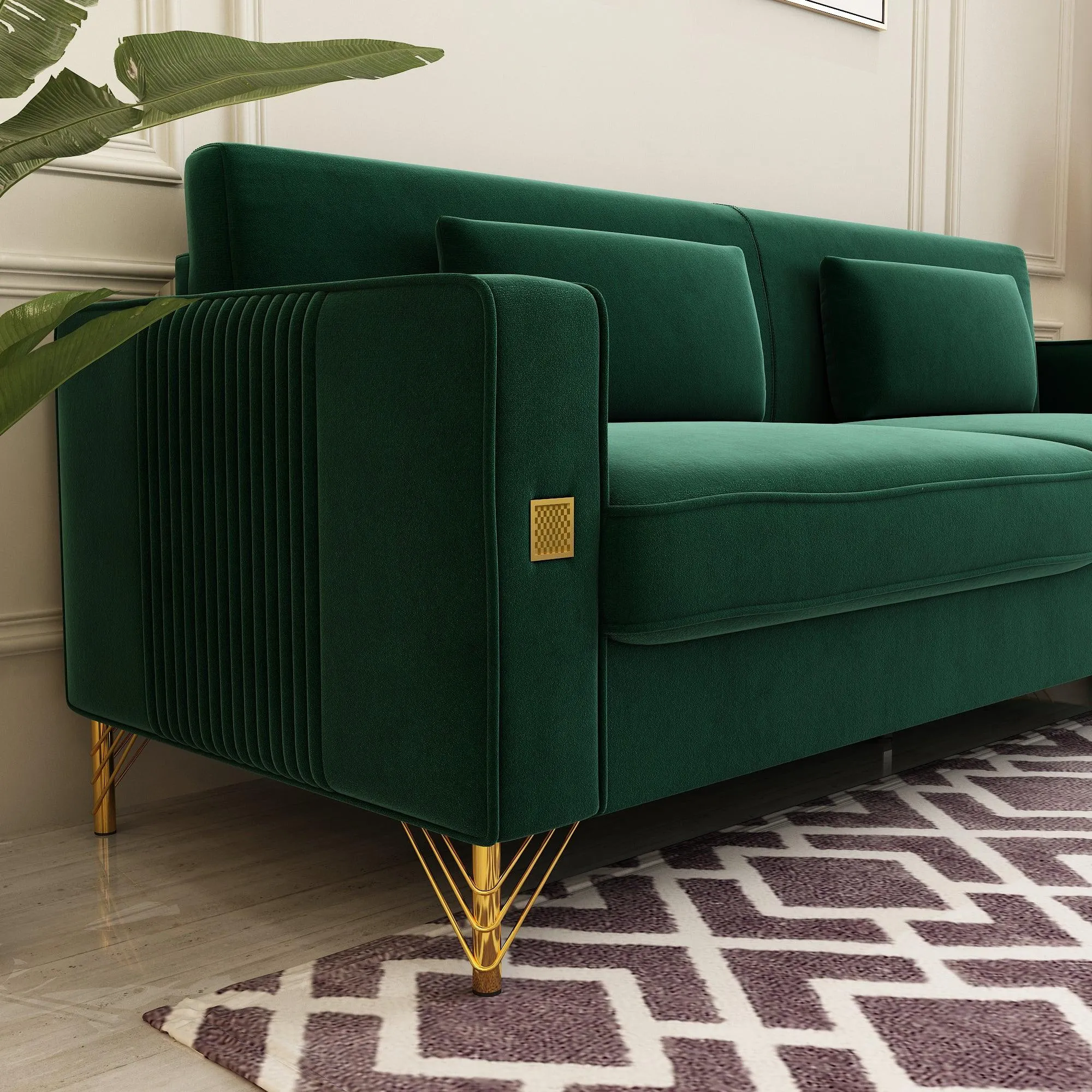 Modern Loveseat Sofa with Pillows