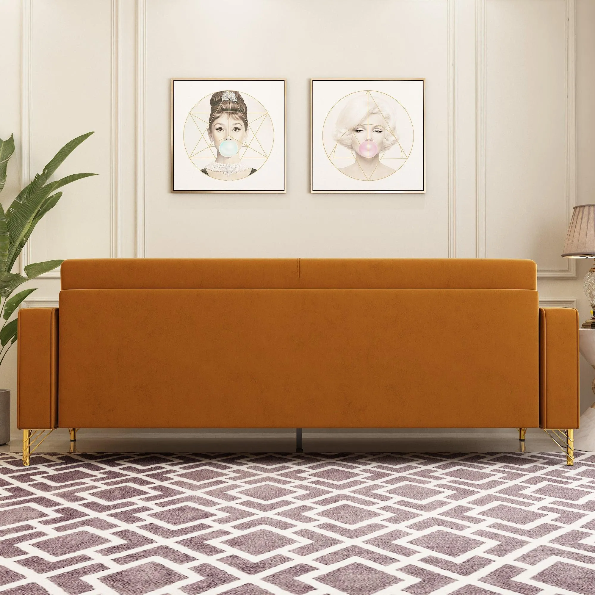 Modern Loveseat Sofa with Pillows
