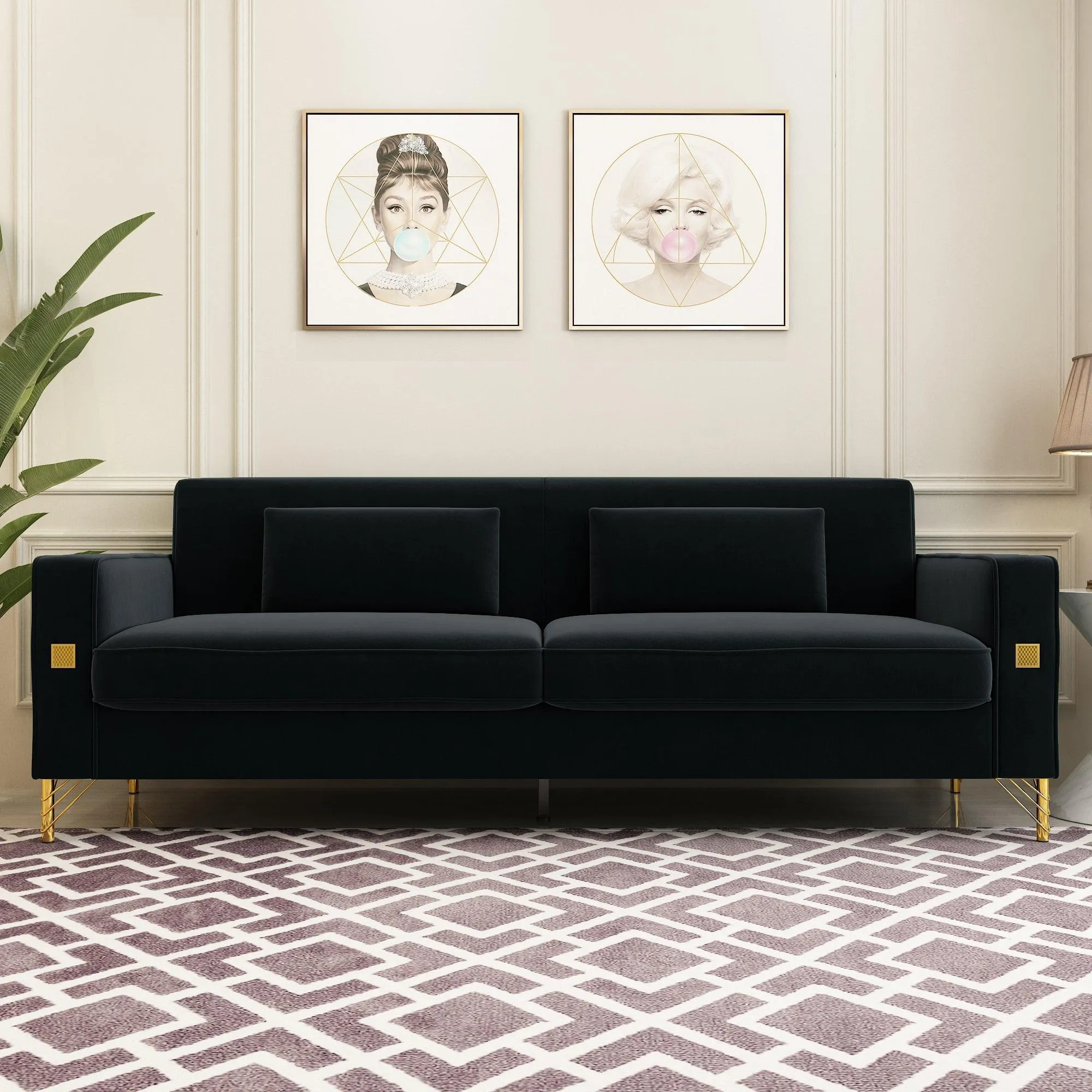 Modern Loveseat Sofa with Pillows