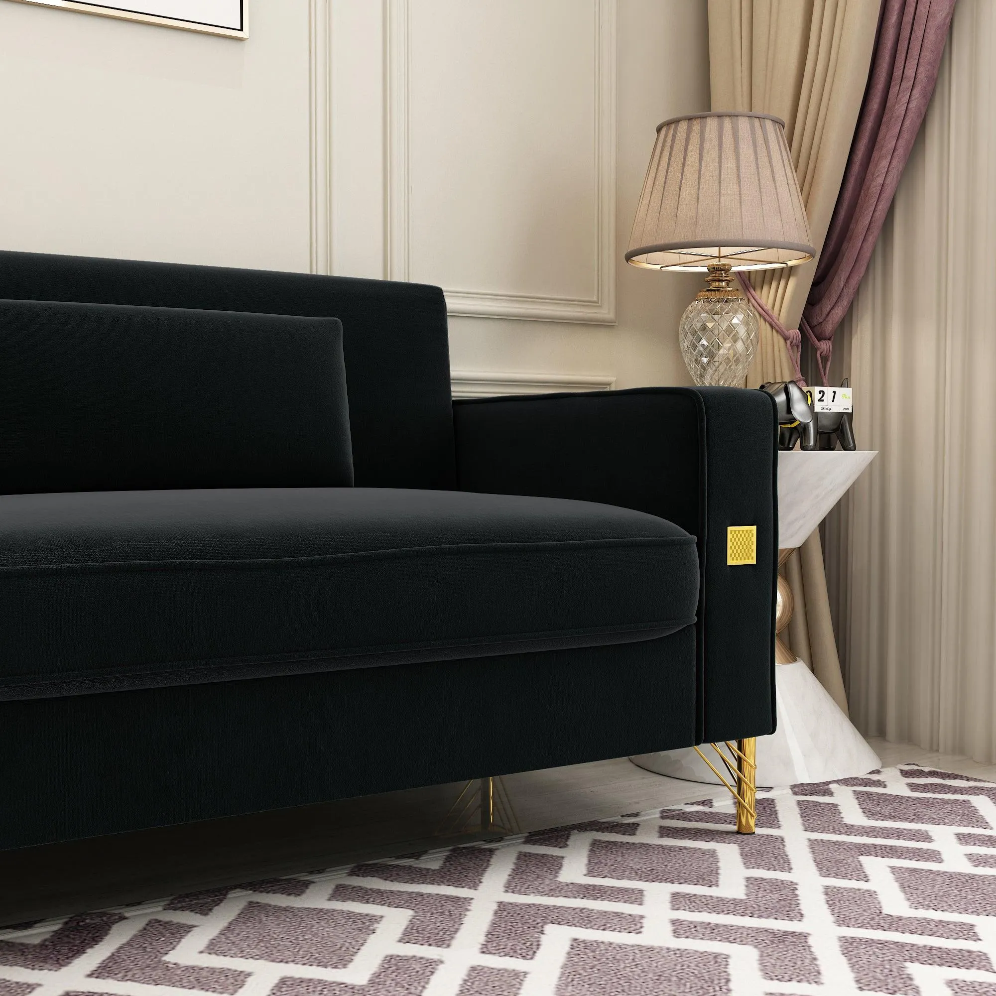 Modern Loveseat Sofa with Pillows