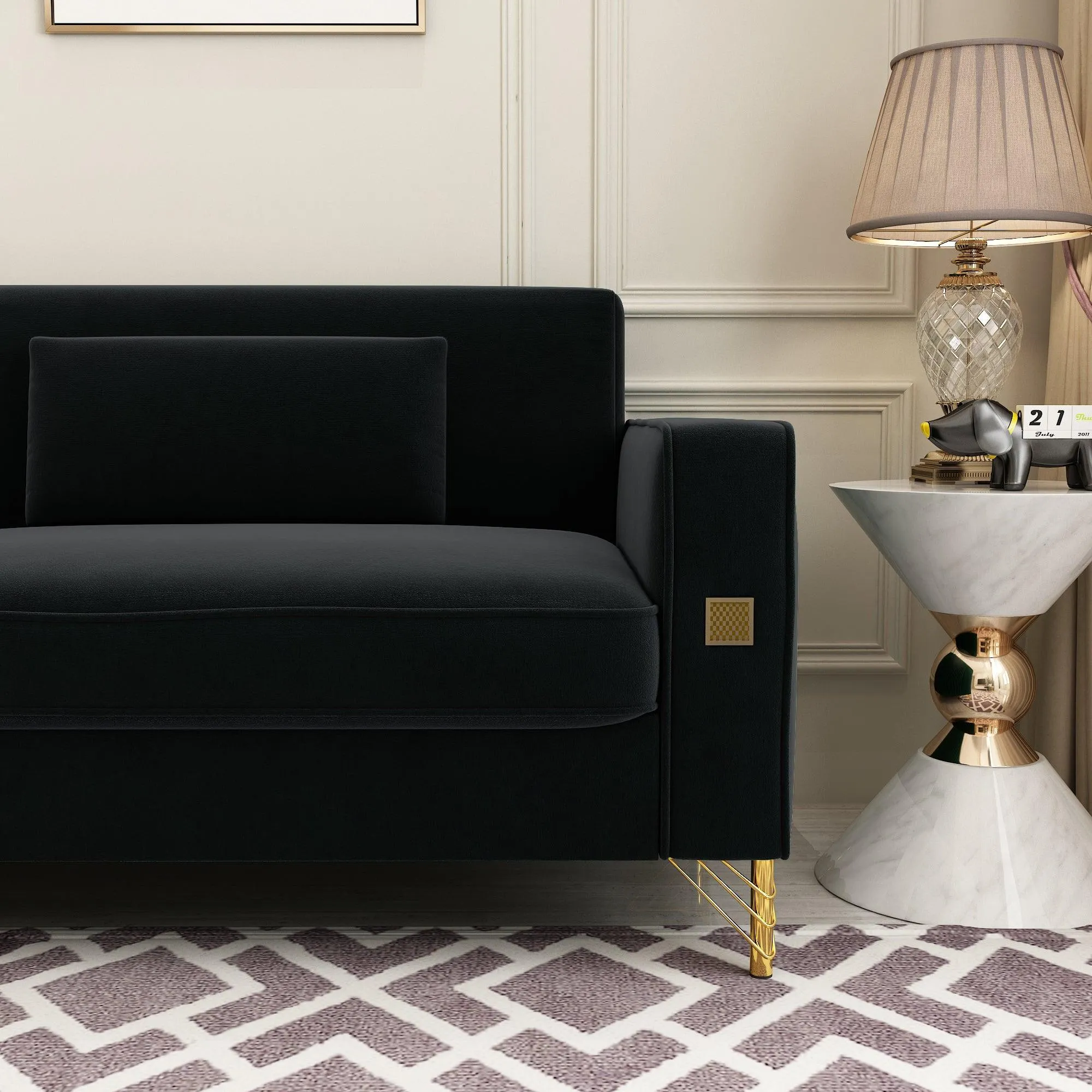 Modern Loveseat Sofa with Pillows