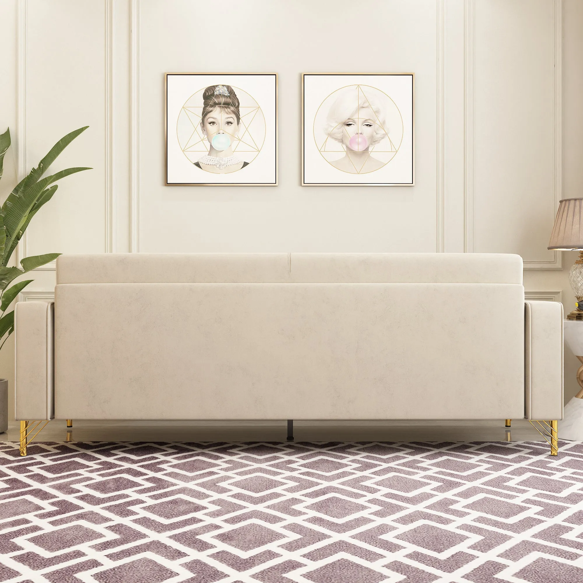 Modern Loveseat Sofa with Pillows
