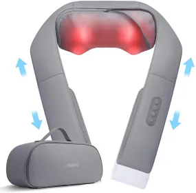 Naipo Neck Back Massager with Adjustable Heat and Straps for Neck and Back, Shoulder, Foot and Legs (Deep Gray)