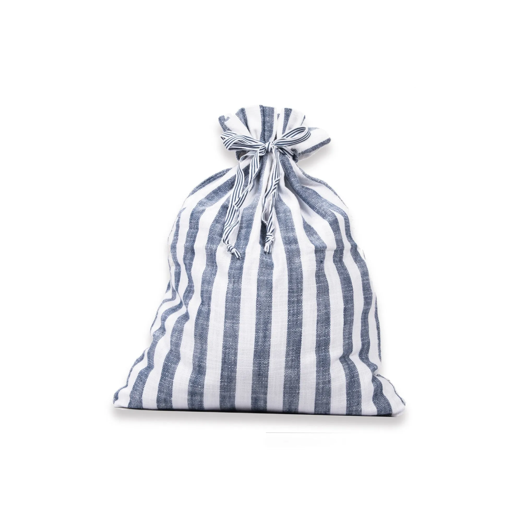 Navy Blue Striped Drawstring Multi Purpose Pouch