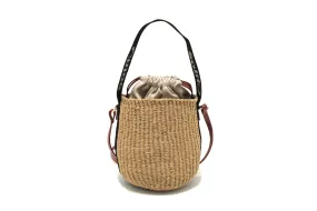 NEW Authentic Chloé Woody Woven with Black Logo Strap Tops Basket Bag