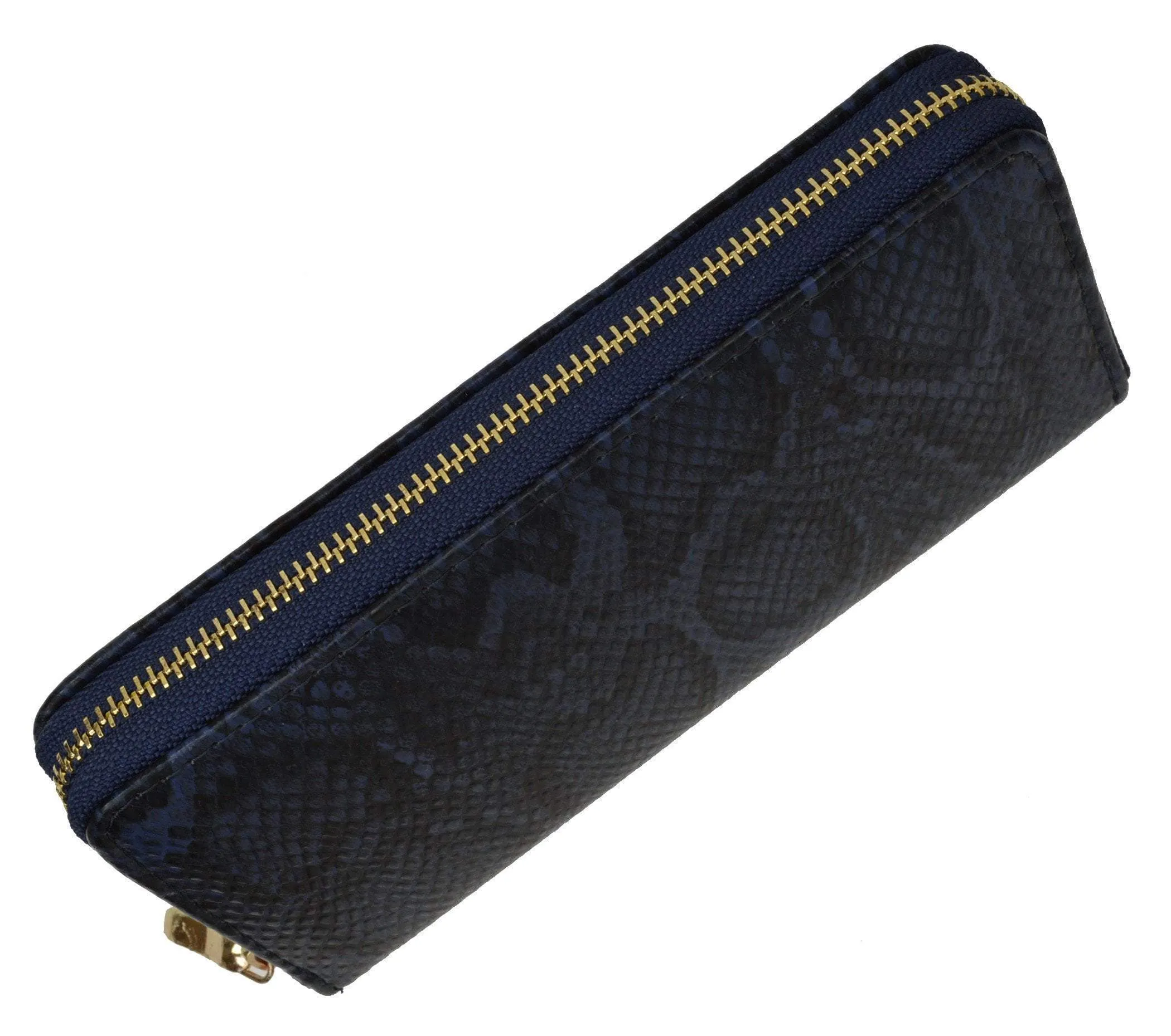 New Ladies Snake Print Zip Around Womens Wallet 126-11876-6 (C)