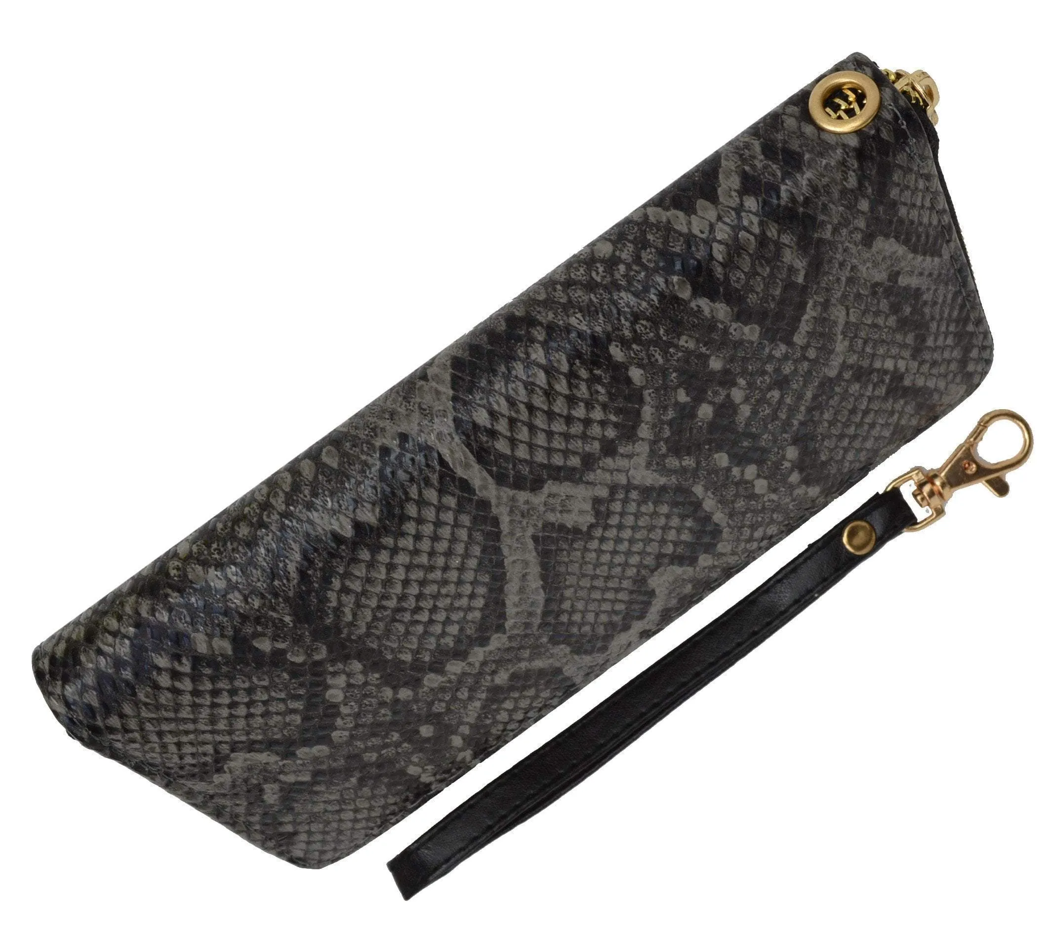 New Ladies Snake Print Zip Around Womens Wallet 126-11876-6 (C)