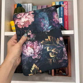 Night Peonies - Zippered Book Sleeve