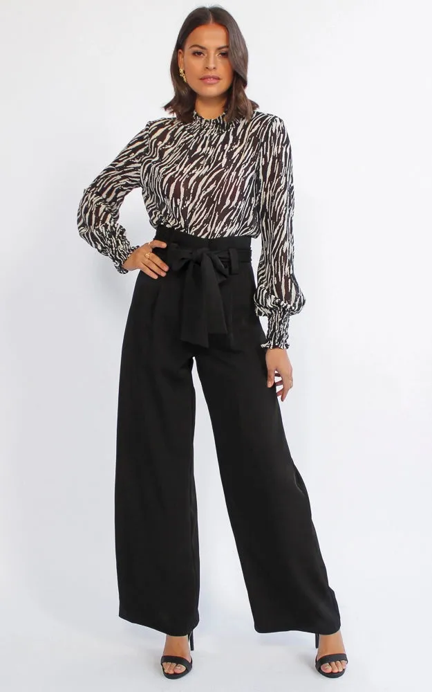 Nookie Wide Leg Pants - Black