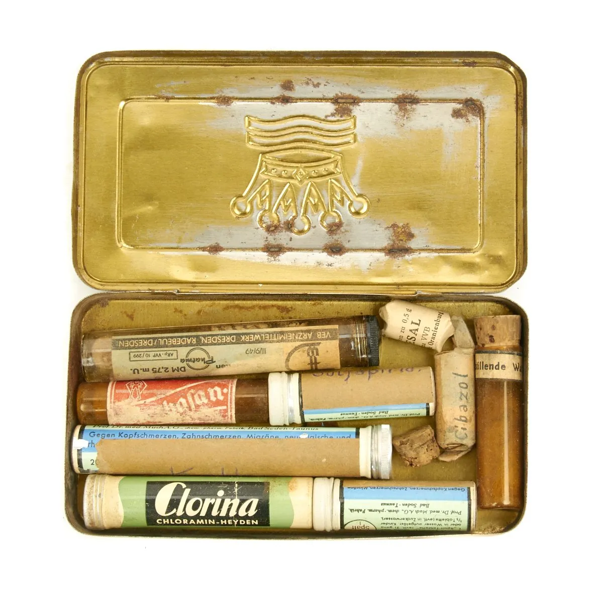 Original German WWII Field Medic First Aid Medical Set in Leather Medic Bag - Complete