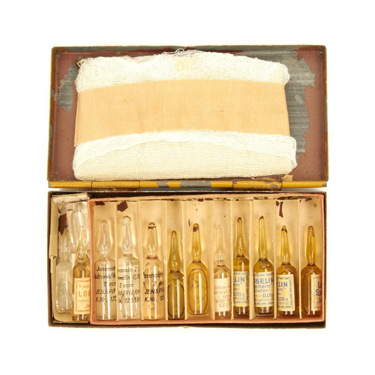 Original German WWII Field Medic First Aid Medical Set in Leather Medic Bag - Complete