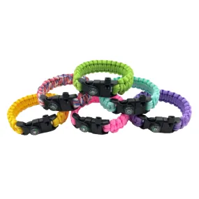 Outdoor Paracord Survival Bracelet with Embedded Compass