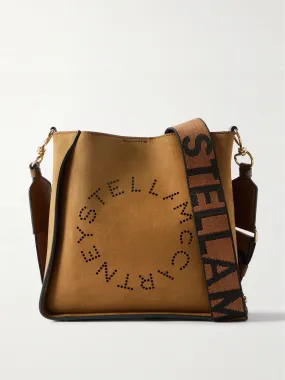 Perforated vegan shoulder bag