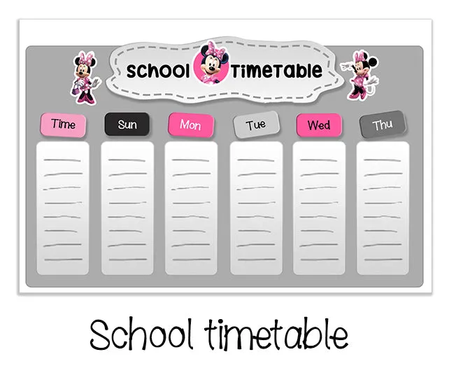 ""Minnie Mouse" School labels packs