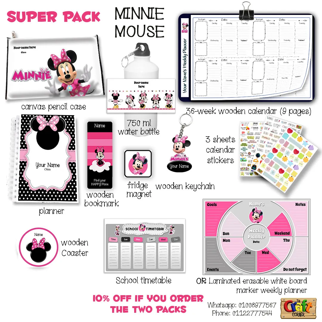 ""Minnie Mouse" School labels packs