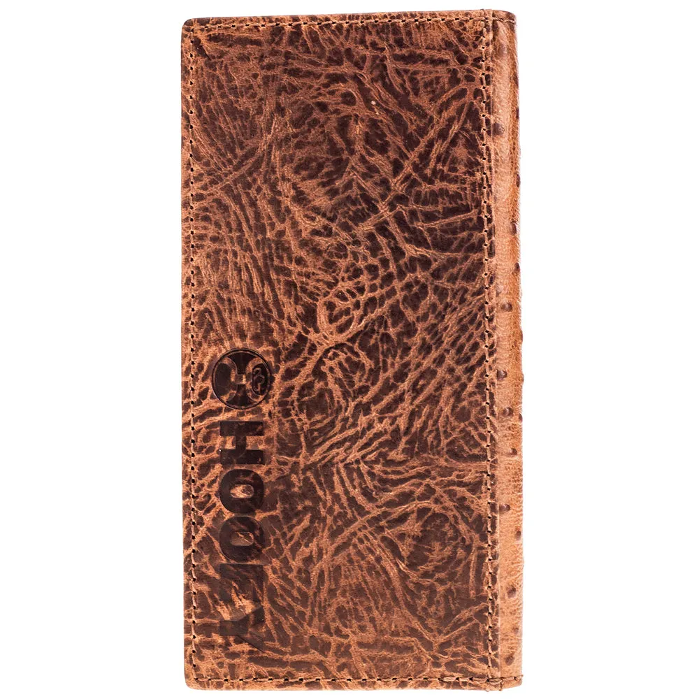 "Sawyer" Ostrich Print Brown/Turquoise Rodeo Wallet