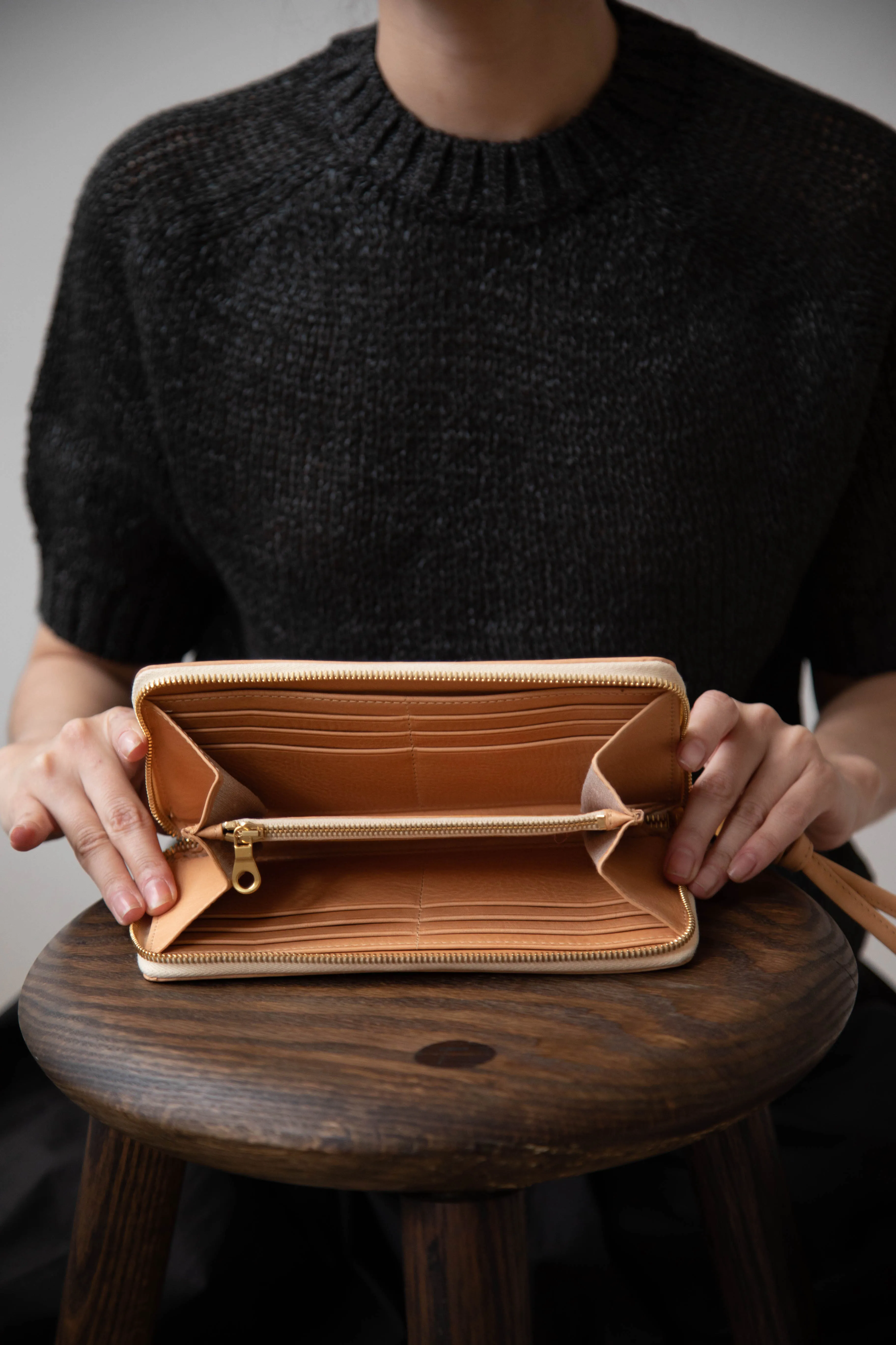 rennes Sabine Wallet in Natural Leather