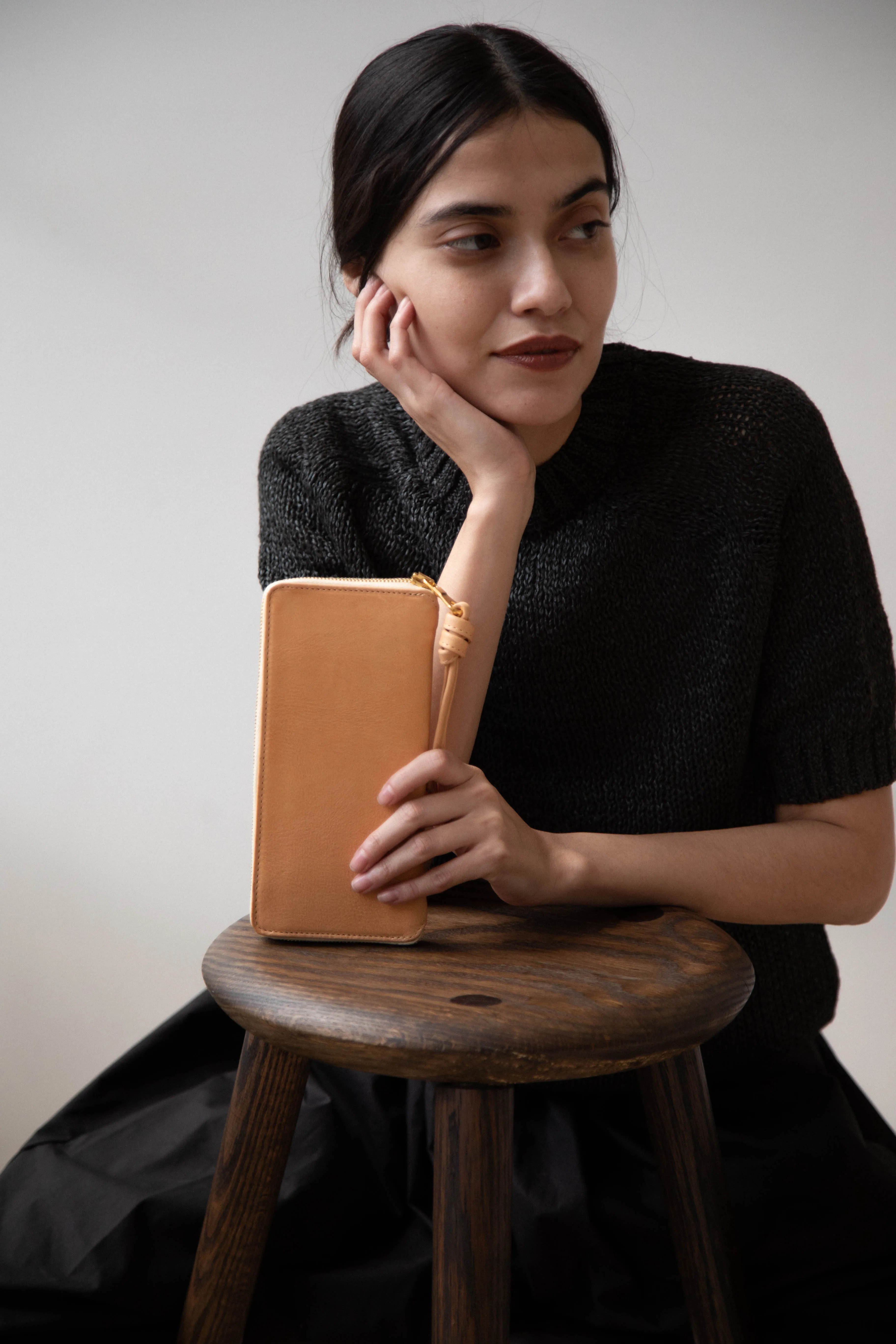rennes Sabine Wallet in Natural Leather