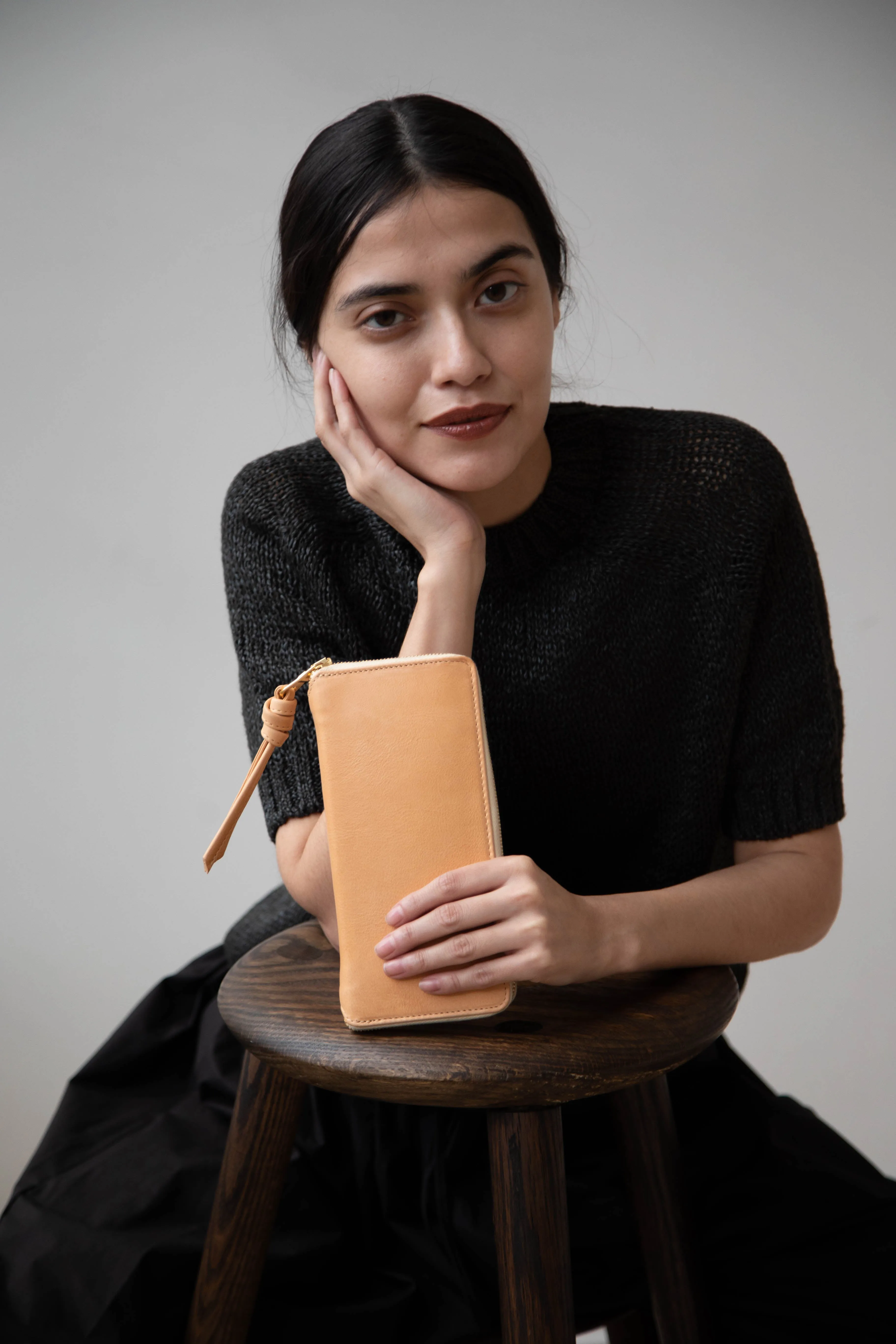rennes Sabine Wallet in Natural Leather