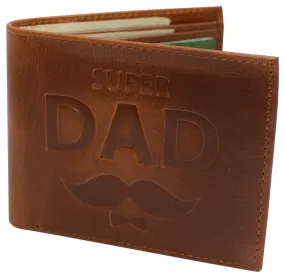 RFID Blocking Genuine Leather Men's Bifold Logo Debossed Wallets