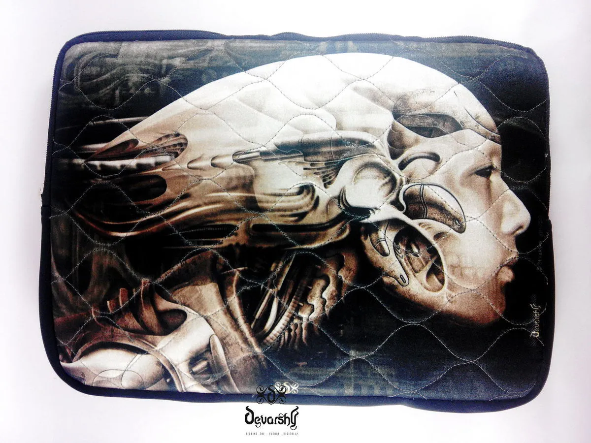 Robotic Digital Fantasy Art Printed Devarshy Quilted Laptop Sleeve