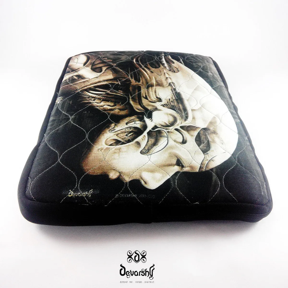Robotic Digital Fantasy Art Printed Devarshy Quilted Laptop Sleeve