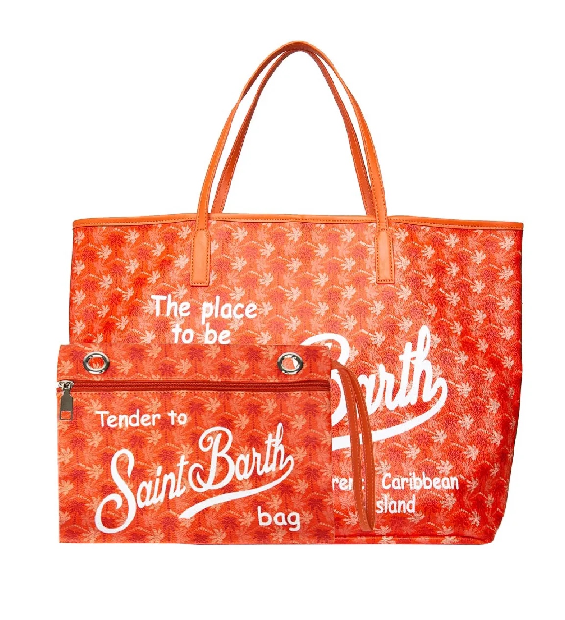 Saint Barth Orange Monogram Bag