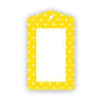 Sambellina Yellow with White Polka Dot Party Tags - 12 Pack