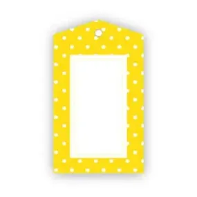 Sambellina Yellow with White Polka Dot Party Tags - 12 Pack