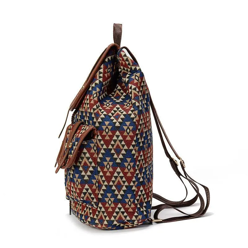 Sansarya PU Leather Bohemian Vintage Backpack