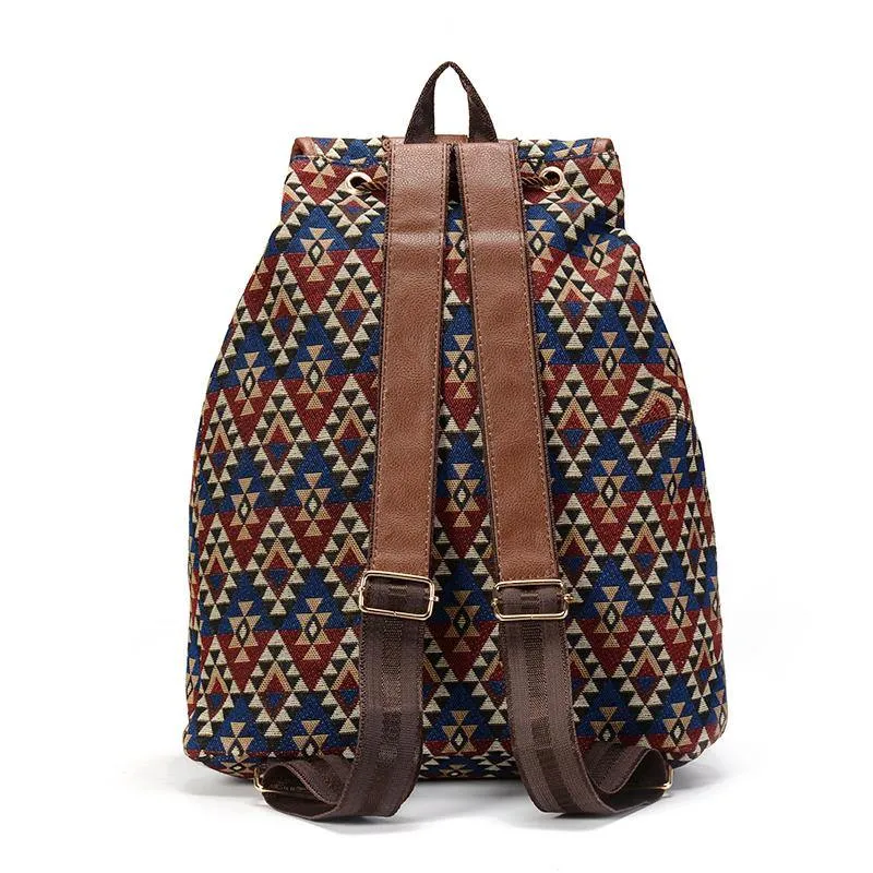 Sansarya PU Leather Bohemian Vintage Backpack