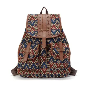 Sansarya PU Leather Bohemian Vintage Backpack