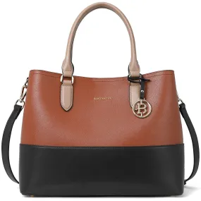 Satchel Handbags Leather Tote Purses Two Tone Designer Work Top Handle