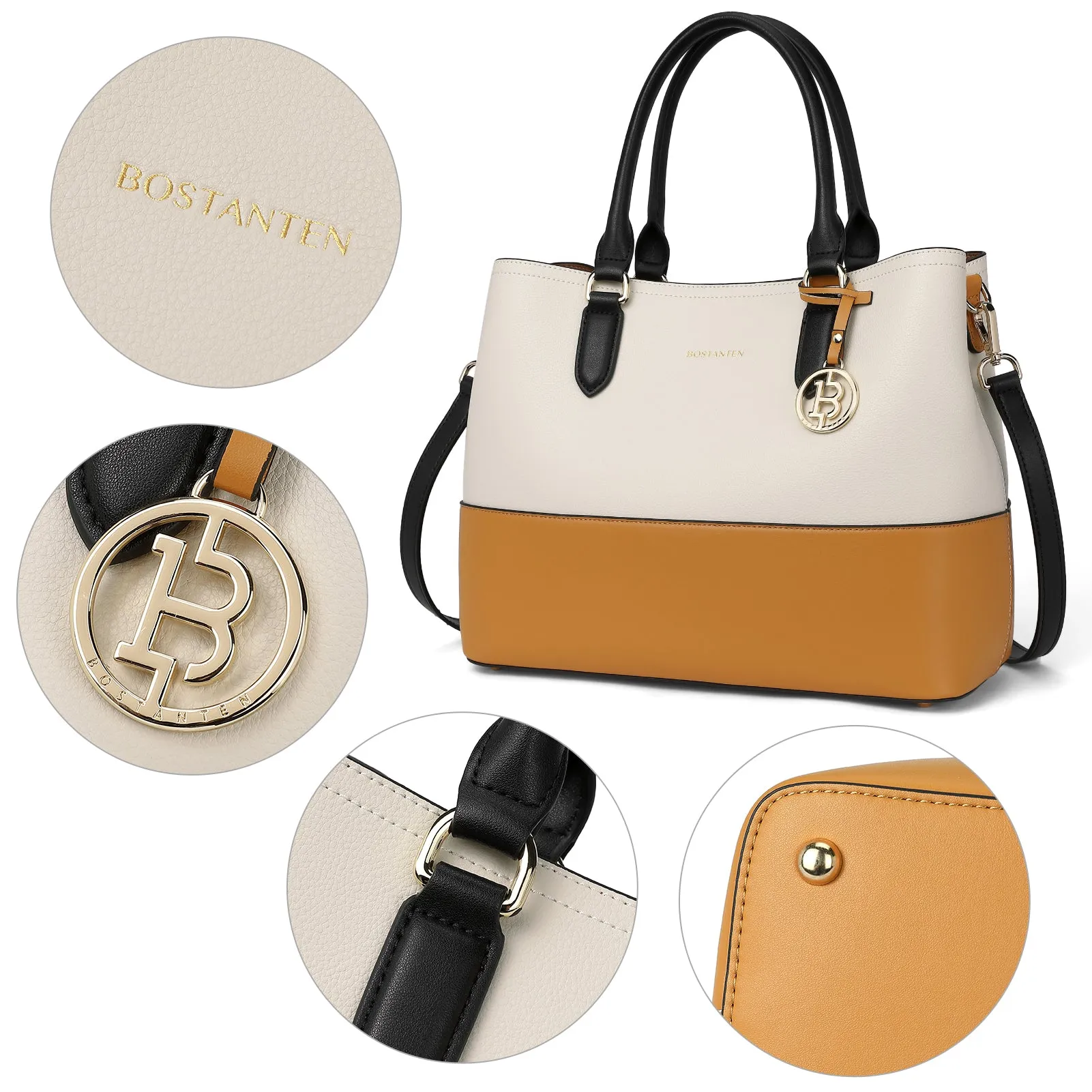 Satchel Handbags Leather Tote Purses Two Tone Designer Work Top Handle