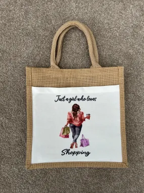Shopping Bag, Girl Who Loves To Shop Bag