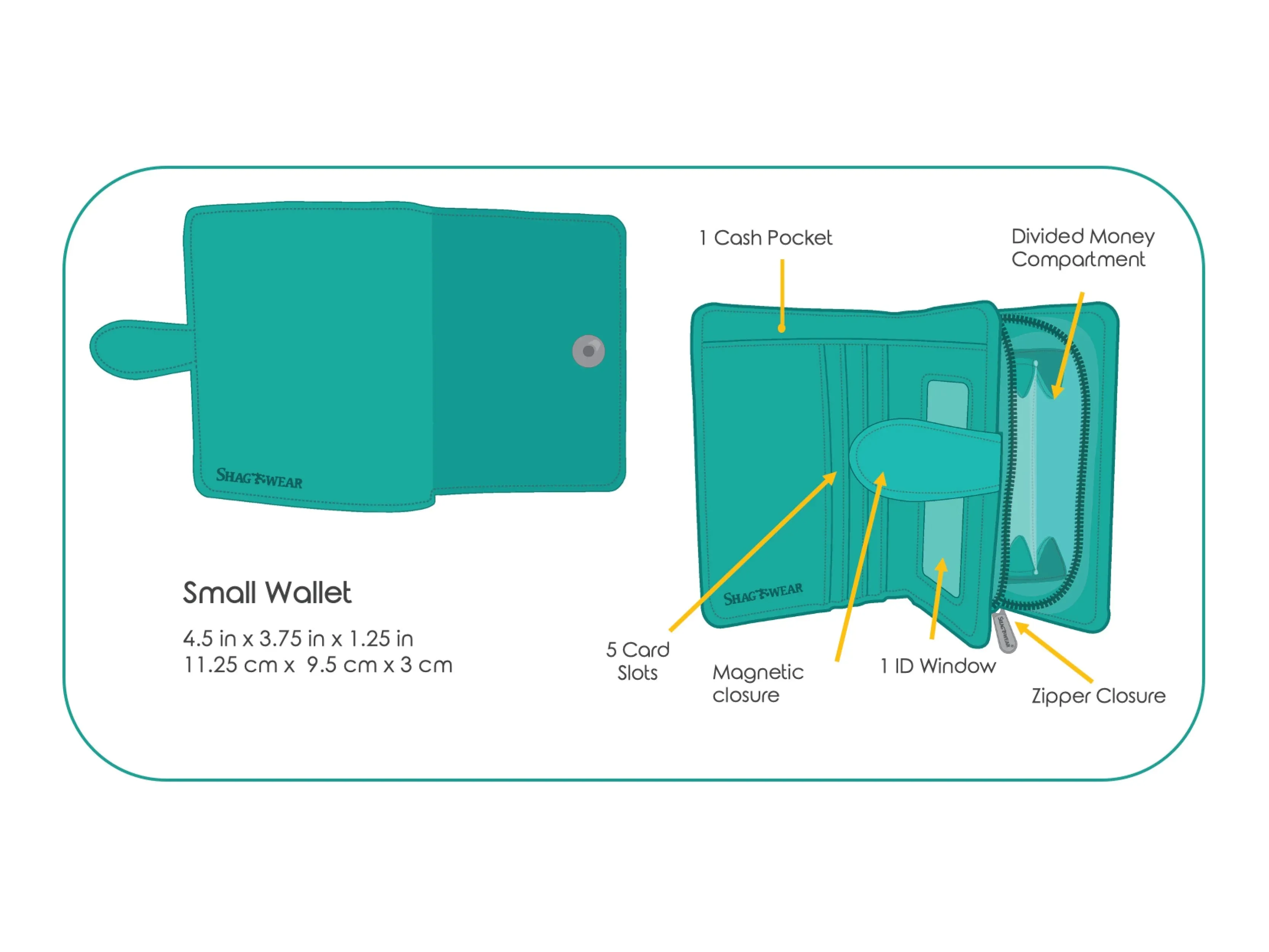 Small Wallet - Canadiana in Black