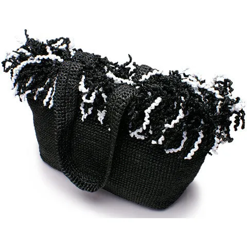 Spiral  Tote (Happy Tote). Black with Black and White
