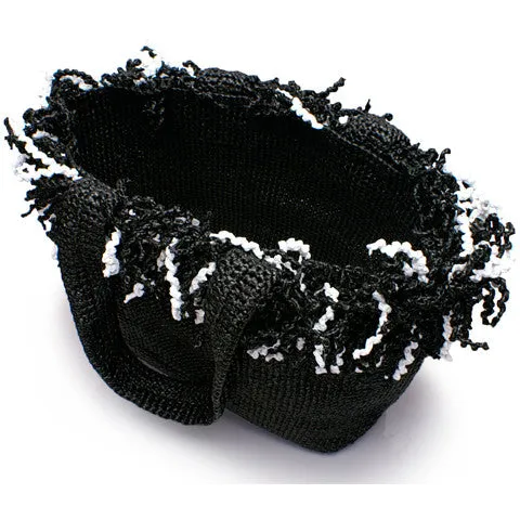 Spiral  Tote (Happy Tote). Black with Black and White