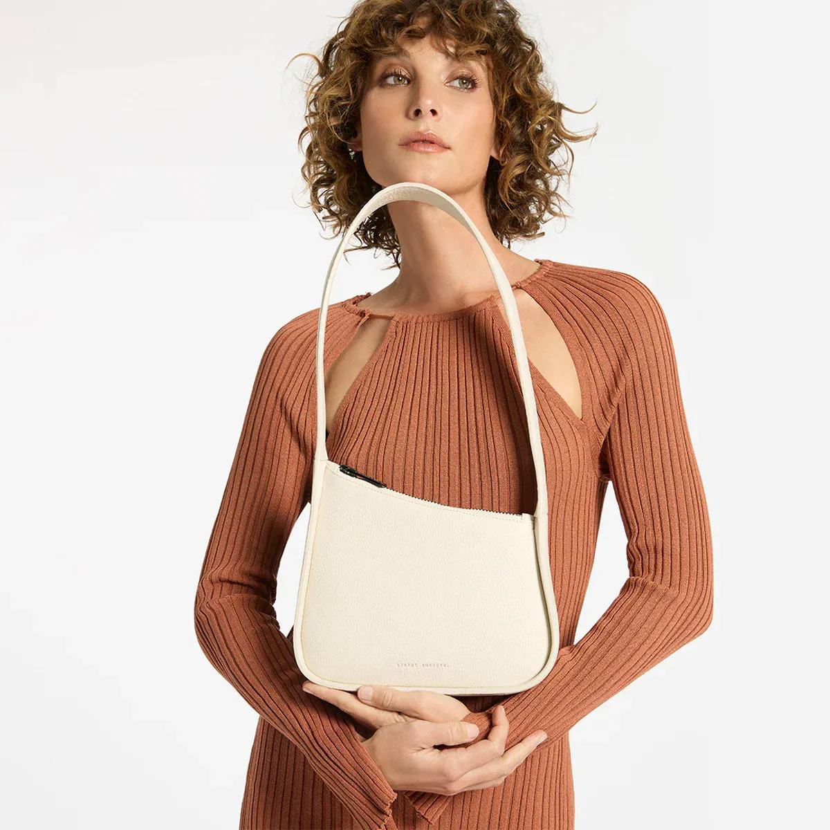STATUS ANXIETY Womens Phenomena Leather Bag - Chalk