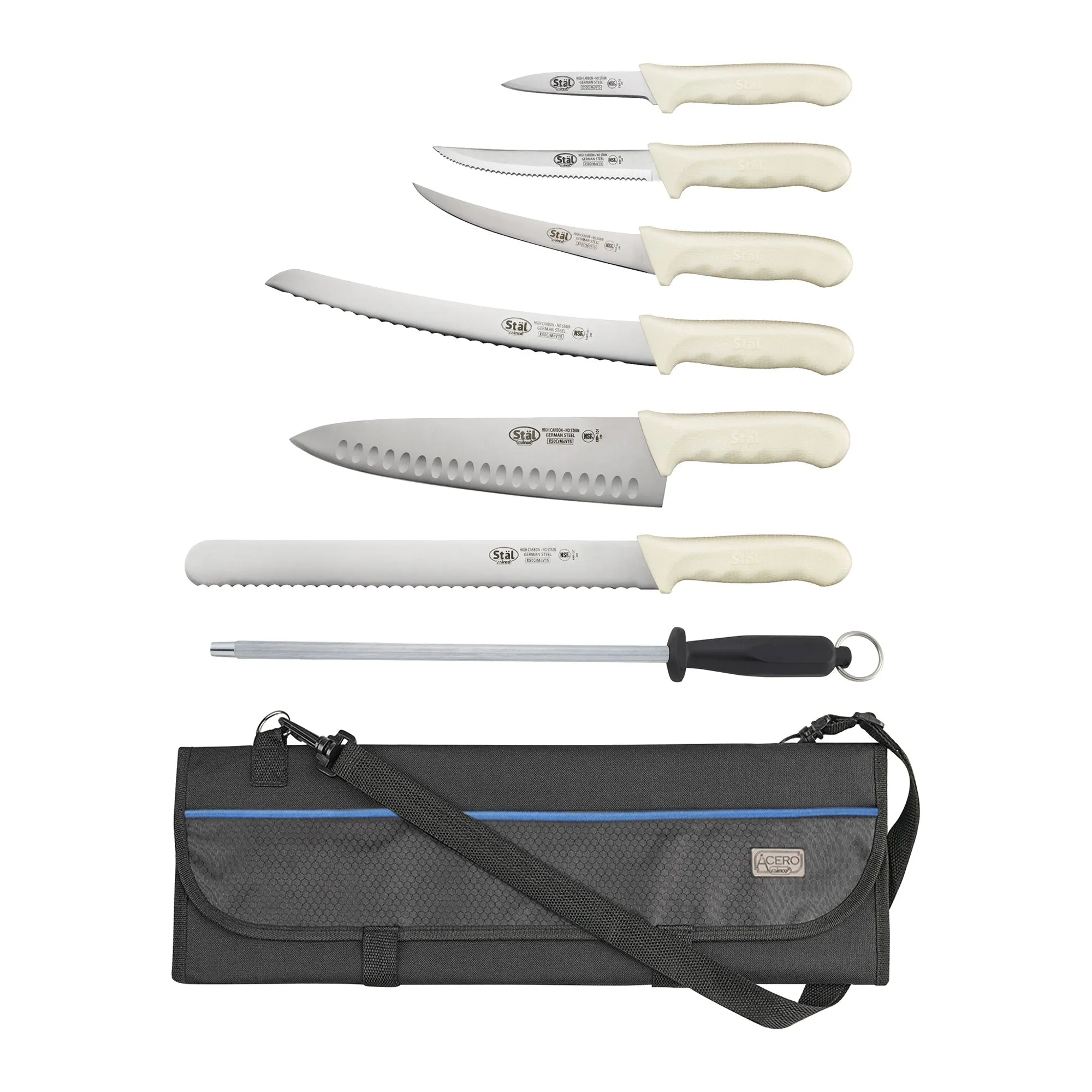 Stäl Series 9-Piece Knife Set for Professional Chefs (Winco KWP-KIT1)