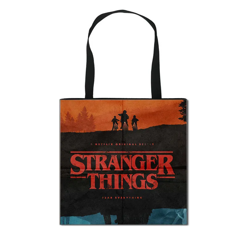 Stranger Things Hellfire Club Handbag Eco-friendly Shopping Bag Portable Student Storage Bag Stain Resistant